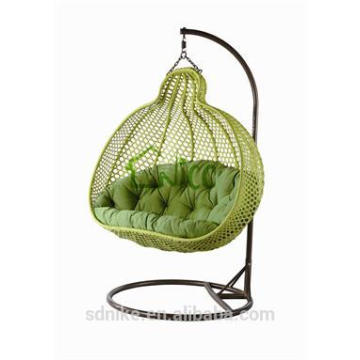 cheap green rattan hanging swing chair